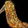 100 Pcs Wedding Fairy Wands with Bells Foil Tinsel Ribbon Stick Wands Tinsel Party Streamers with Bell Glittery Bridal Wedding Send Off Ideas Holiday Celebration (Golden)