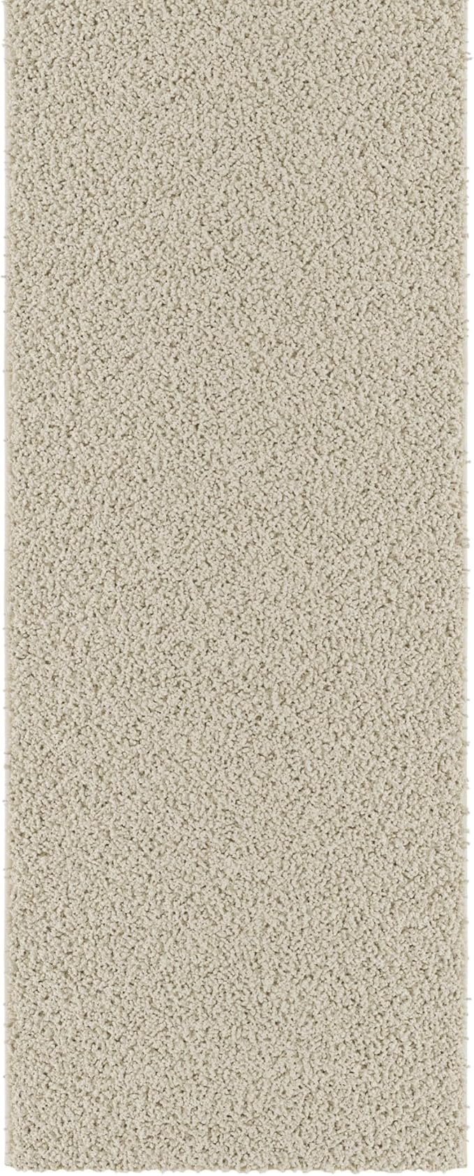 Ottomanson 3' x 20' Shaggy Runner Rug - Plush & Cozy Non-Slip Carpet for Bedroom, Living Room, Bathroom & Entryway - Durable & High-Traffic Friendly for Hallways & Dorms, Cream
