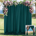 MYSKY HOME 10ft x 10ft Curtains Hunter Green Backdrop Curtains for Parties Wedding Stage Curtains Rod Pocket Sliding Drapes Backdrop Curtain for Baby Showers, Birthday, 5ft x 10ft, 2 Panels