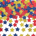 MOWO Gold Blue and Red Star Confetti Table Decoration for 4th July Graduation Retirement Theme Party,1.2 inch in Diameter,200 Counts