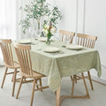 maxmill Flaxy Faux Linen Tablecloth with 2-Tone Slubby Yarn Textured Weaves Wrinkle Resistant Anti-Shrink Soft Table Cloth for Kitchen Dining Restaurant Tabletop Rectangle 60 x 120 Inch Sage