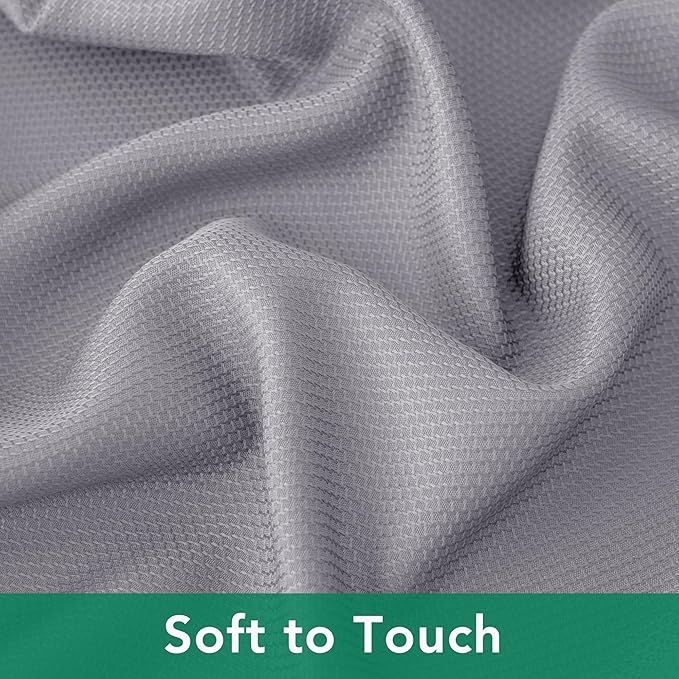 Biscaynebay Textured Fabric Tablecloths 60x108 Inches Rectangular, Silver Grey Water Resistant Spill Proof Tablecloths for Dining, Kitchen, Wedding and Parties, Machine Washable