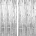 Crosize 8 Pack 3.3 x 9.9 ft Sliver Foil Fringe Curtains Party Decorations, Sliver Tinsel Curtain Backdrop for Parties, Door Streamers, Glitter Streamer Backdrop for Birthday Decoration