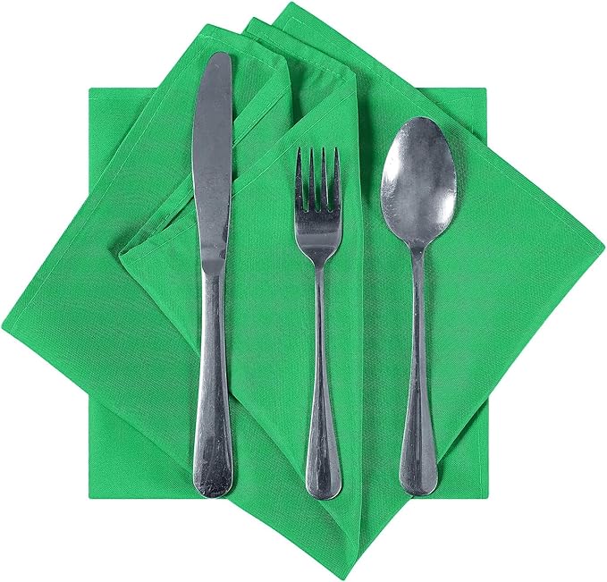 Cupuamon Cloth Napkins 20x20 inch Washable Polyester Dinner Napkins Soft Table Napkins for Wedding Party Dining Banquet(Emerald,25PCS)