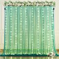 Hunter Green Tulle Backdrop Curtains with Lights String for Parites 10x8ft Sheer Backdrop Curtains Drapes for Birthday Party Bridal Shower Baby Shower Photo Booth Background Decorations
