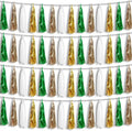 4P Sage-Green Beige-Mint Gold Foil Fringe Metallic Tassel Garland Banner, Tassels Banner Streamers for Parade Floats, Bachelorette, Wedding, Birthday, Christmas, Bridal/Baby Shower Party Decorations