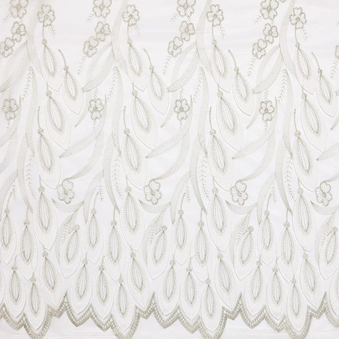 VISIONTEX White Sheer Voile Curtains, Decorative White Embossed Drip Rod Pocket Window Drapes for Home Kitchen, Living Room and Bedroom 54 x 63 Inch, Set of 2 Curtain Panels