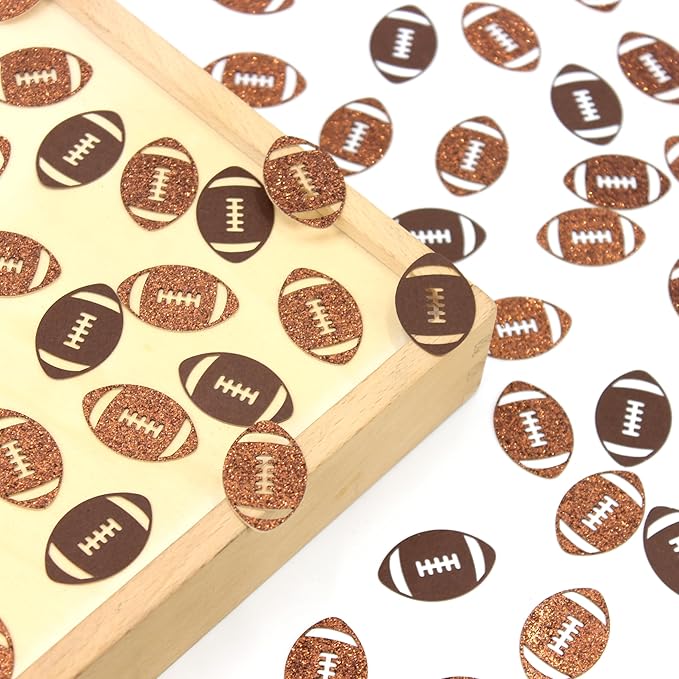 200PC Football Confetti for Table,Football Baby Shower Decorations, Football Birthday Party Decorations,Football Themed Party Supplies
