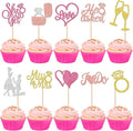 30 PCS He Asked She Said Yes Cupcake Toppers Glitter Miss to Mrs I Do Love Heart Ring Cupcake Picks Wedding Engagement Cake Decorations for Wedding Engagement Bridal Shower Party Supplies Colorful