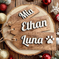 3Pcs Personalized Christmas Stocking Name Tags Custom Wooden Stocking Name Tag Customized Letters Tags Custom Xmas Stockings Hanging Tag Gifts for Christmas Stockings