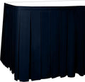 Ultimate Textile Pleat Polyester Fabric Table Skirt - Machine Washable Flame Resistant with Clips for Events, Weddings & Trade Shows, Cut & Sewn in Paterson, NJ - Navy, 17' Box Pleat