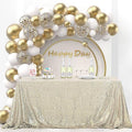 OQSQ Champagne Rectangle Sequin Tablecloth - 60x102 inch, Glitter Drape Table Cloth, Sparkle Sequence Table Overlays for Wedding Birthday Party Baby Bridal Shower