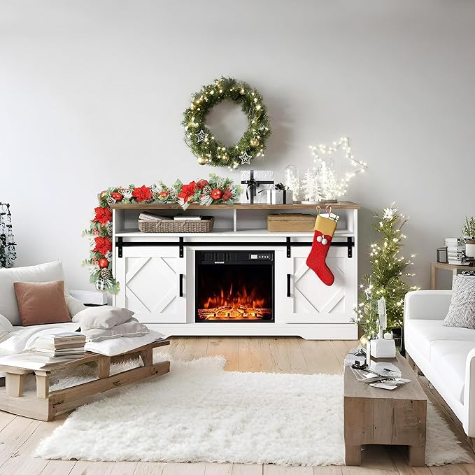 5 ft Christmas Garland for Mantle Unlit Garland for Stairs Railing, Banister, Staircase, Fireplace, for Table No Light, Garland Decor Frosted Red Poinsettia Holiday Tree (Glittery Red Poinsettia)