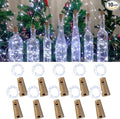 Wine Bottle Lights with Cork, 20 LEDs 6.6 Feet Silver Wire Cork Bottle Lights,Fairy Mini String Lights,for DIY Jar Halloween,Christmas,Party,Decor,Wedding Listing (10 Pack, Cool White)