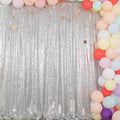 ShinyBeauty Silver Sequin Backdrop 10x10FT, Seamless, Non-Through, Includes 1pc, for Photography, Wedding, Baby Birthday Party, Event Decoration