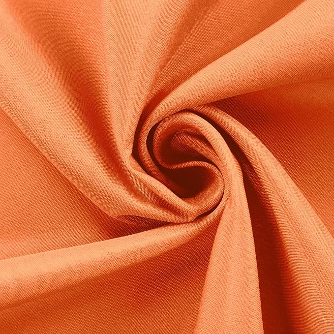 Efavormart Round Tablecloth, 120 Inch Stain & Wrinkle Resistant Washable Table Cloth, Decorative Polyester Fabric Table Cover for Banquet, Wedding, Dining - Orange