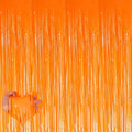 4 Pack Orange Fringe Curtain Backdrop, 3.2Ft x 6.6Ft Metallic Tinsel Foil Fringe Streamers Curtains Background for Photo Booth Birthday Wedding Baby Shower Party Thanksgiving Christmas Decorations