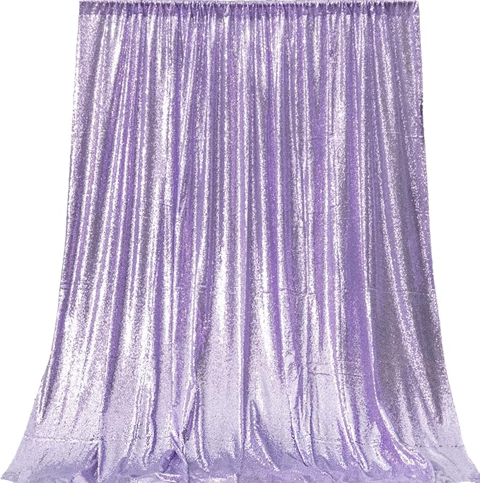 JYFLZQ Lavender Sequin Backdrop Curtains 7ft x 7ft 1 Panel Glitter Photo Booth Backdrops Sparkly Photography Background Drapes for Parties Wedding Bridal Showers