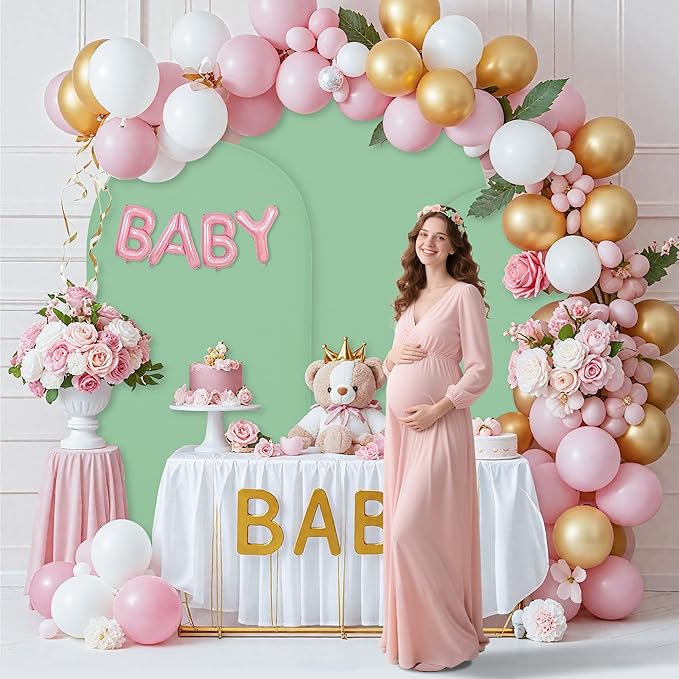 7.2FT Wedding Arch Covers Arch Backdrop Cover Arch Stand Covers Set Arch Cover Spandex Fabric Stretchy Backdrop for Wedding Birthday Party Decoration Baby Shower (Mint Green)