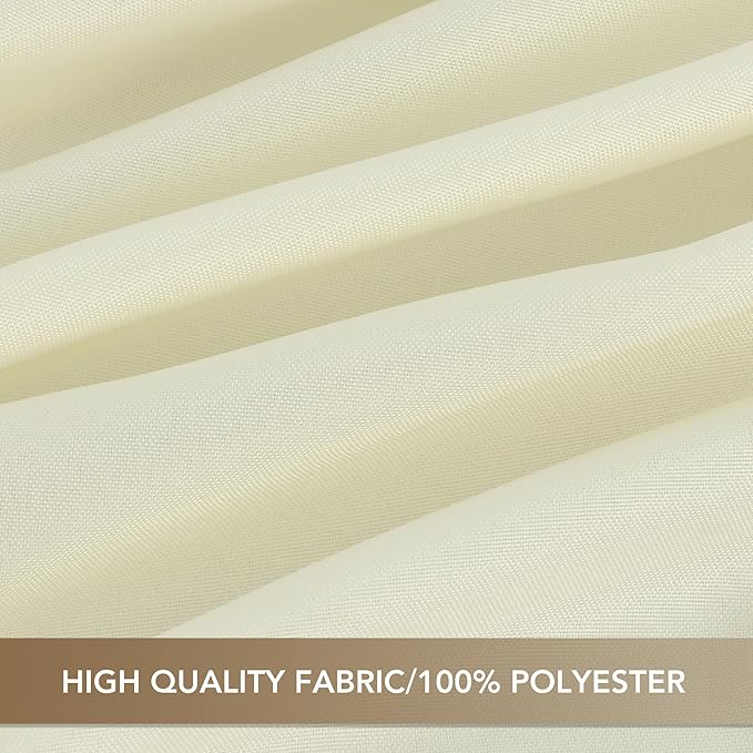 sancua Square Tablecloths 85x85 Inch - Beige Fabric Table Cloth for Square or Round Tables, Washable Polyester Table Cover for Outdoor Party, Birthday, Buffet, Resturant