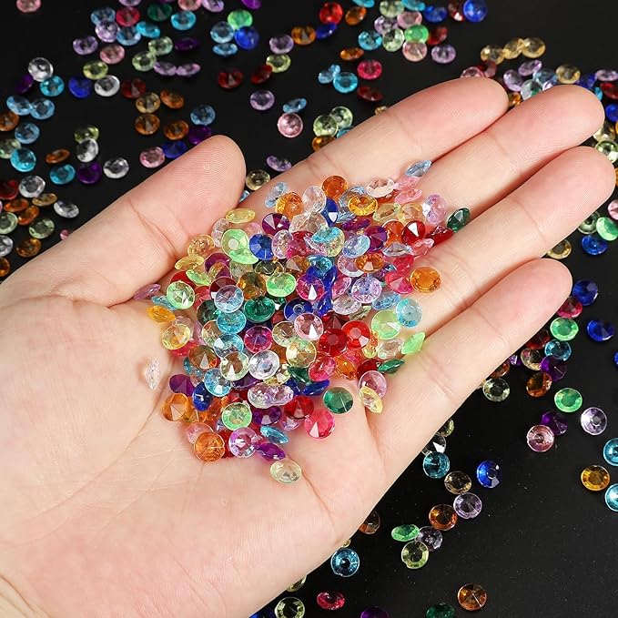 PATIKIL 4000 Pcs Wedding Table Scatter Confetti Crystals 6mm Acrylic Diamonds Vase Fillers Gems for Table Centerpiece Decorations Party Vase Beads, White