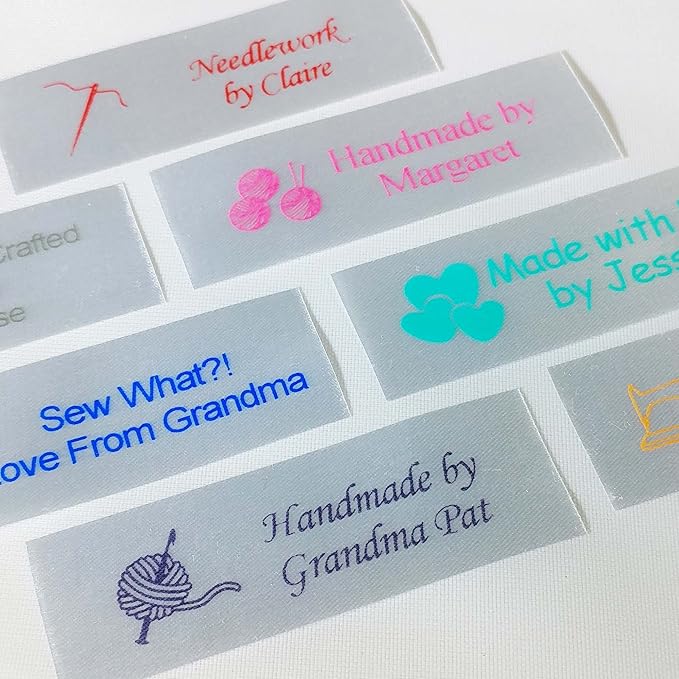 Personalized Satin Sewing Labels for Knitting, Quilting and Sewing Crafts 3/4" x 2 1/2" (20mm x 60mm) (500)