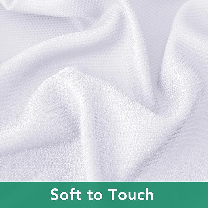 Biscaynebay Textured Fabric Tablecloths 52x70 Inches Rectangular, White Water Resistant Tablecloths for Dining, Kitchen, Wedding and Parties etc. Machine Washable