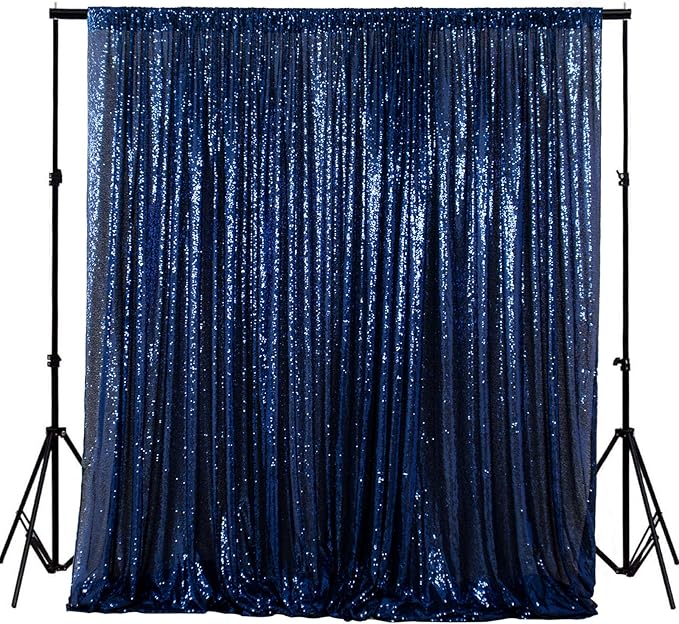 ShinyBeauty PHOTOBOOTH Background Best Choice-4FTx7FT-Sequin backdrops, Sequin Fabric,Wedding backdrops,Rust Backdrop,Sequin Curtains,Photography Backdrop (Buy it Now) (4FTx7FT, Navy Blue)