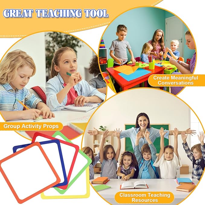 Dandat 30 Pcs Small Mirrors for Kids 6 x 6 Inch Square Shatter Proof Reflector Toddler Glass Plastic Reflector for Classroom DIY Craft Preschool Facial Expression (Fulgent Colors)