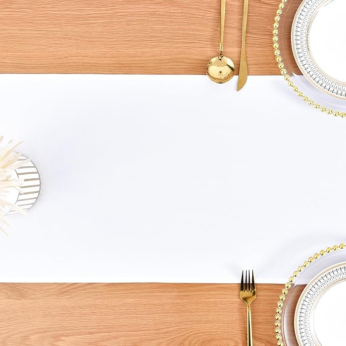 Farmhouse White Table Runner Dining Table Runners 48 Inches Long Coffee Table Runner for Dresser Living Room Bedroom Holiday Party Banquet 12X48 Inch
