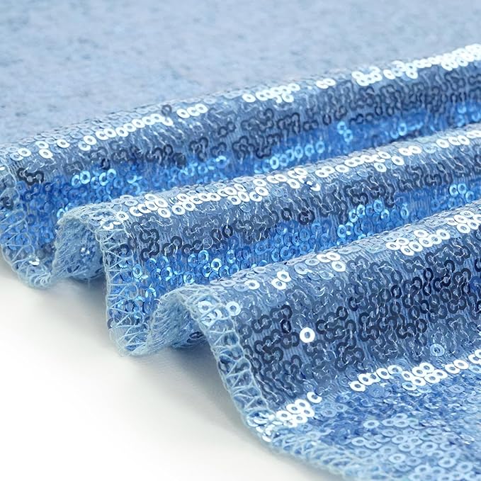 Eternal Beauty Baby Blue Sequin Backdrop, 6x6 Ft Glitter Background Curtains for Shimmer Photography Party Wedding Birthday Back Drop Decor