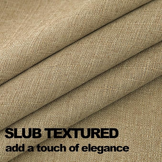 NLMUVW Tan Linen Tablecloth Rectangle, Farmhouse Table Cloth Textured Water Resistant Decorative Table Cover for Dining Kitchen, 54 x 108 Inch