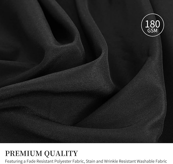 6 Pack Round Tablecloths - 108 Inch, Black Polyester Table Cover for Round Table, Stain and Wrinkle Resistant Washable Fabric Table Cloth, Polyester Tablecloth for Wedding Banquet Parties
