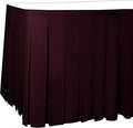 Ultimate Textile Pleat Polyester Fabric Table Skirt - Machine Washable Flame Resistant with Clips for Events, Weddings & Trade Shows, Cut & Sewn in Paterson, NJ - Burgundy, 17' Box Pleat