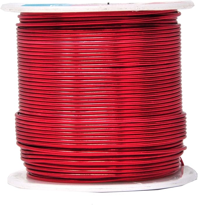 Mandala Crafts 18 Gauge Anodized Aluminum Craft Wire for Jewelry Making - 450 FT Colored Flexible Silver Black Gold Purple Red Kelly Green Wire - Bendable for Bonsai Armature Crafting Sculpting