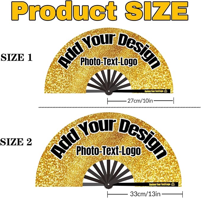 Custom Fans with Your Photo/Text - Personalized Folding Hand Fan for Line Dancing, Weddings, Parties | Decorative Gift for Women, Church Events & Dance Performances (10, 10 Inch)