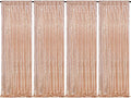 Rose Gold Sequin Backdrop Curtains Panels 4 Pieces 2FTx8FT Wedding Backdrop for Bridal Shower Brithday Party Decor