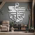 lunwall Metal Anchor Wall Decor, Anchor Metal Sign, Metal Anchor Decor, Anchor Metal Wall Art, Metal Nautical Wall Decor, Metal Wall Decor Coastal, Anchor Wall Decor (white, 39L x 36W / 100 x 91 cm)