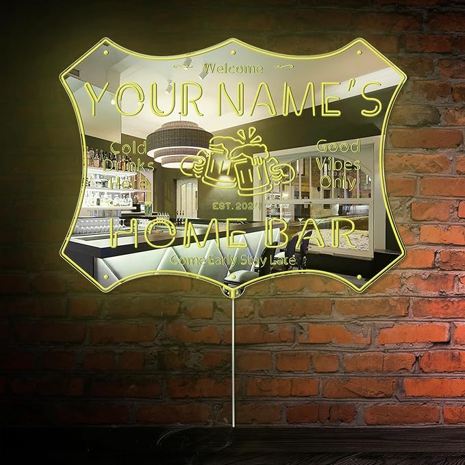 ADVPRO Personalized Your Name Home Bar RGB Dynamic Glam LED Sign - Cut-to-Edge Shape - Smart 3D Decoration - Multicolor Signage st06s43-fnd-p11d-tm-c