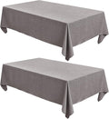 Fitable Faux Linen Table Clothes 2 Pack, Faux Burlap Fabric Tablecloths for Rectangle Tables, Rustic Holiday Table Covers for Kitchen Dining, Party, Farmhouse (Stone, 54 x 78 Inch)