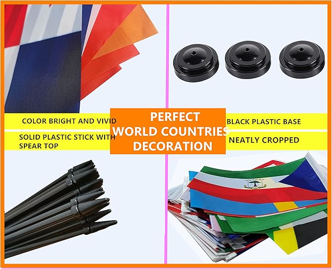 Norway Norwegian Deluxe Desk Flag Set Small Mini Miniature Norway Norwegian Table Desktop Flags With Solid Pole, Black Base and Spear Top(2 Pack)