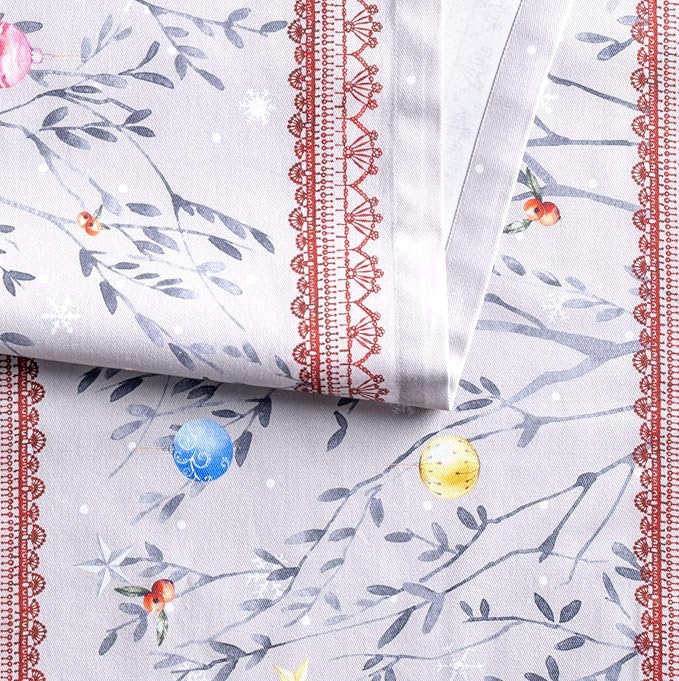 Maison d' Hermine Table Runner 100% Cotton Single Layer Table Runners 48 inches Long for Thanksgiving Christmas Decorations Home Kitchen Dining Party Wedding (Fairy Christmas, 14.5" x 48")