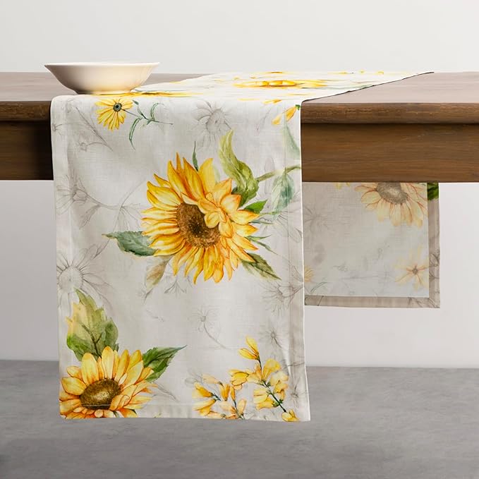 Maison d' Hermine Table Runner 100% Cotton Single Layer Table Runners 72 inches Long Decorative for Home Kitchen Dining Party Baby Shower Wedding Bridal Shower Spring Summer (Candice, 14.50" x 72")