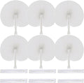 12 Pcs White Round Paper Folding Fans,Decorative Wedding Foldable Hand Handheld Fans Chinese and Japanese Fan Bulk for Bridal Guest Church Party Favors Dancing Birthday DIY