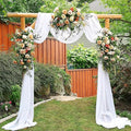 White Wedding Arch Draping Fabric 2 Panels 29" x 20 FT White Drapes for Backdrop Sheer Curtains Wedding Drapes for Romantic Bridal Baby Shower Ceremony Birthday Party Fall Outdoor Events