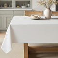 MIULEE White Linen Tablecloth 60x104 Inch Rectangle Table Cloth Waterproof,Stain Resistant & Wrinkle Resistant for Dining Party Wedding