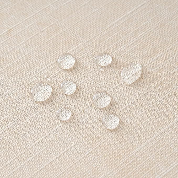 NLMUVW Round Tablecloth 36 Inch - Small Linen Table Cloth Water Resistant Rustic Table Cover for Kitchen Dining Café, Champagne