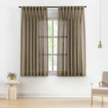 Vision Home Brown Pinch Pleated Semi Sheer Curtains Textured Linen Blended Light Filtering Window Curtains 72 inch for Living Room Bedroom Pinch Pleat Drapes with Hooks 2 Panels 40" Wx72 L