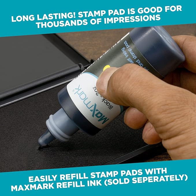 MaxMark Large Blue Stamp Pad - 4-1/4" by 7-1/4" - Premium Quality Felt Pad