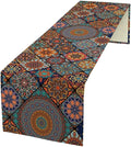 Bohemian Table Runner, Colorful Vintage Indian Mandala Floral Table Runners for Kitchen Dining Coffee Table Indoor Outdoor Party Decor, 13x60inch